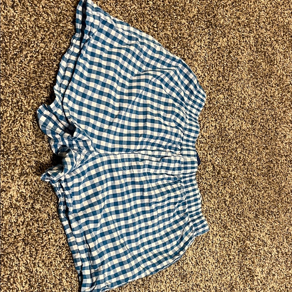 Old Navy Blue and White Gingham High Waist Shorts